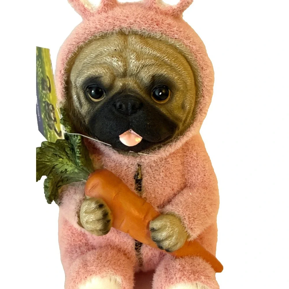 Frenchie Bunny Costume Suit Figurine French Bull Dog Humane Society Edition NWT - Picture 2 of 6